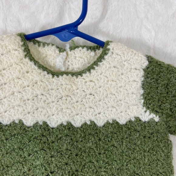 Vintage Handmaid Crocheted Little Girls Baby Dress - Picture 3 of 5